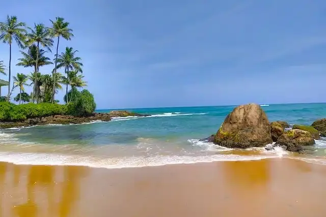 Palm-fringed cove on Sri Lanka’s south-west coast